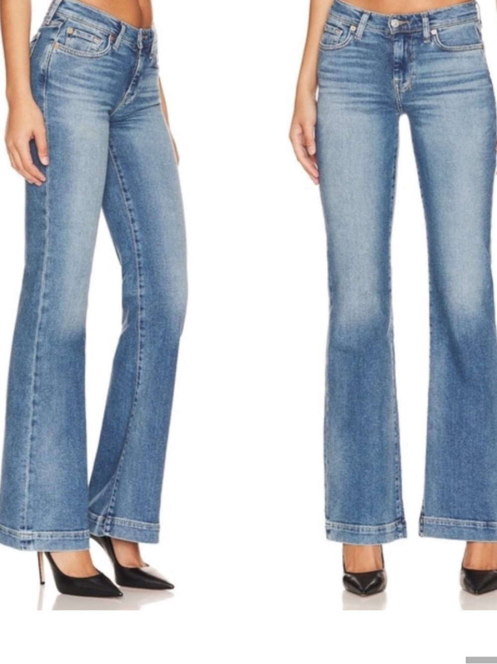 DOJO 7 FOR ALL MANKIND Jeans Slim Illusion Tailorless Wide Leg Whiskering Sz 27